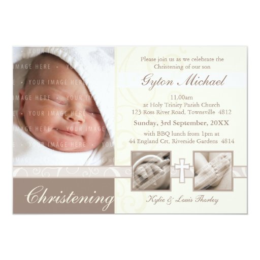 SPECIAL CHRISTENING INVITES precious 3L Zazzle