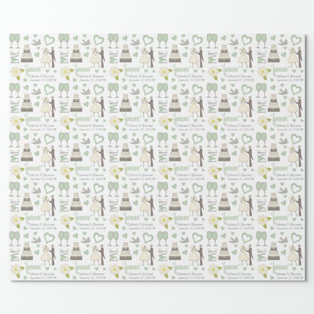 Special Day Images Personalized Wedding Wrapping Paper 3/4