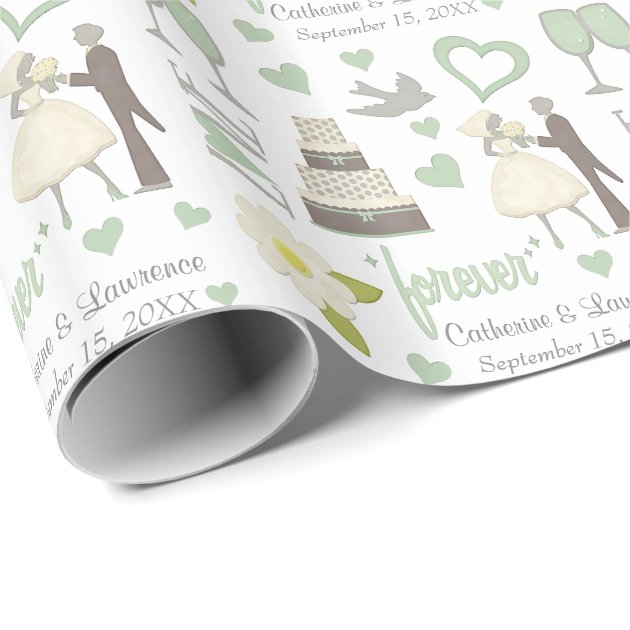 Special Day Images Personalized Wedding Wrapping Paper 1/4