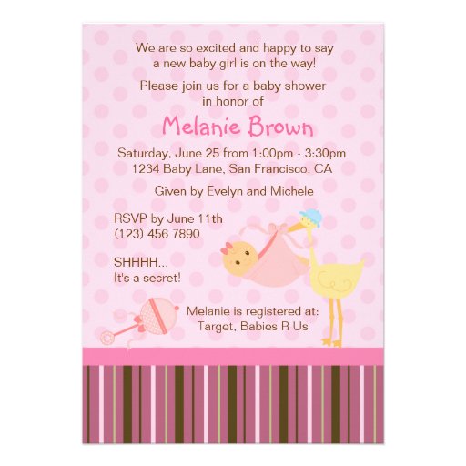 Special Delivery Baby Shower Invite [Baby Girl]