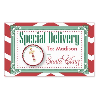 Special Delivery Christmas sticker gift tag