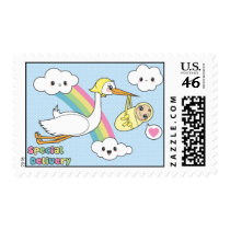 Special Delivery - Stork & Baby stamps