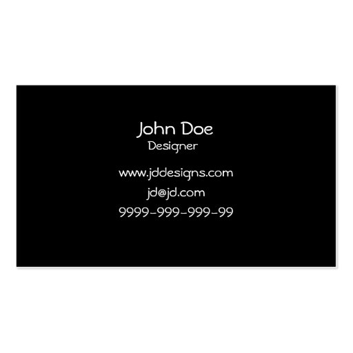 Special Effects Business Cards (back side)