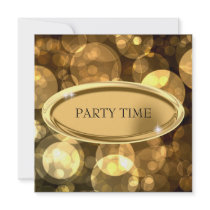 Special Event Elegant Black & Gold Bubbles 2 Invitations