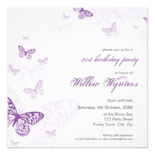 SPECIAL EVENT INVITES :: butterflies 3SQ