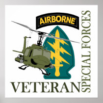 Special Forces Veteran - Huey Gunship Poster