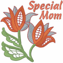 Special Mom with Floral Openwork embroidered shirts