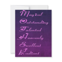 Special Mother Design with Butterflies Invite