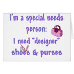 Special Needs - Designer Shoes & Purses cards