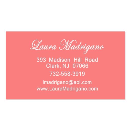Special order for Laura Madrigano Business Cards (back side)