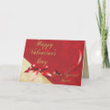Special Sister Gold and Red Filigree Heart Valenti card