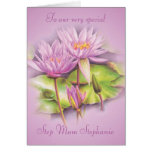 Special Step Mom Water lily mothers day card