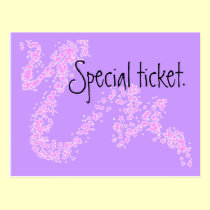 Special ticket postcard postcards