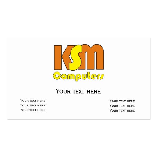 Special unique Logo KSM Business Card Template (front side)