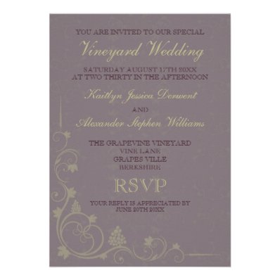 Special Vineyard Wedding Invitations
