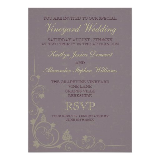 Special Vineyard Wedding Invitations