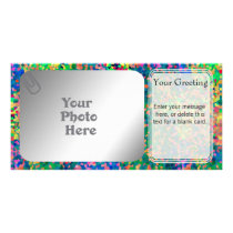 Speckled Color PhotoCard Template Personalized Photo Card