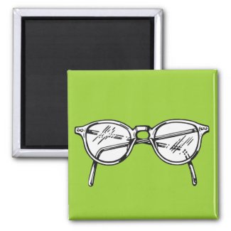 Spectacles 2 Inch Square Magnet
