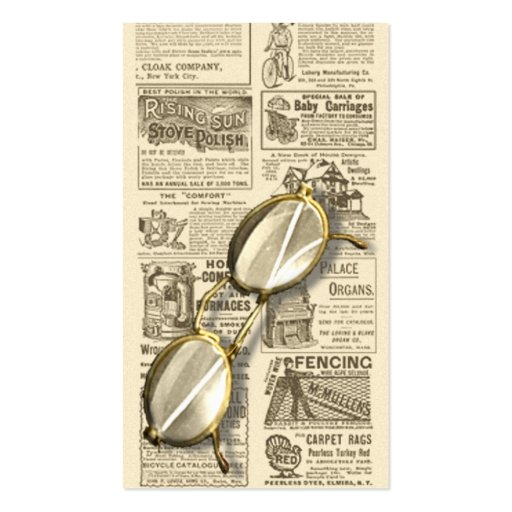 Spectacles and Newspaper Design Business Card