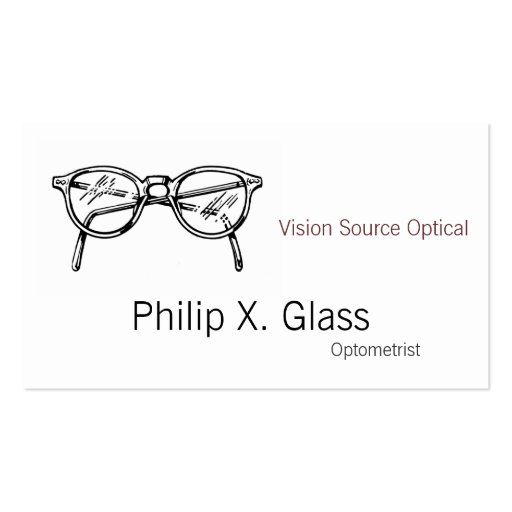 Spectacles Eyewear Optical Vision Business Card Templates
