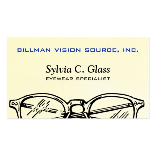 Spectacles Eyewear Optical Vision Business Card (front side)