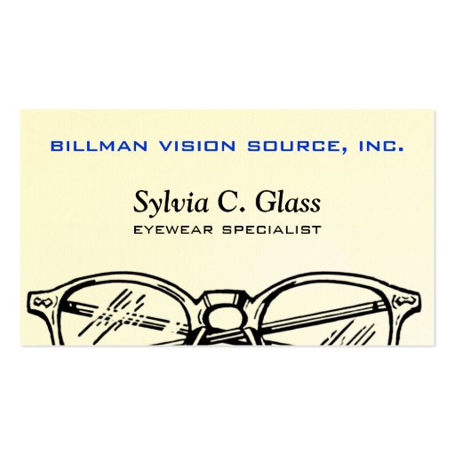 Spectacles Eyewear Optical Vision Business Card