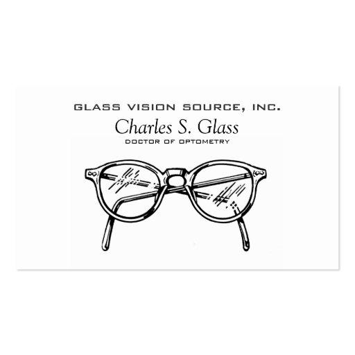Spectacles Eyewear Optical Vision Business Card Templates (front side)