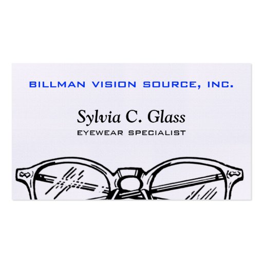 Spectacles Eyewear Optical Vision Business Card Template (front side)