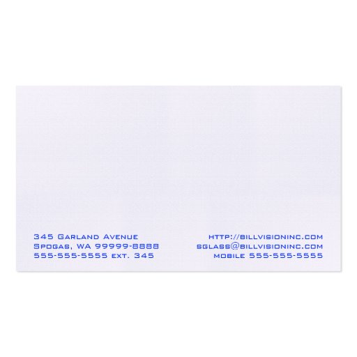 Spectacles Eyewear Optical Vision Business Card Template (back side)