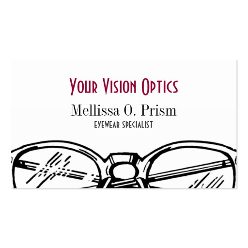 Spectacles Eyewear Optical Vision Business Card (front side)