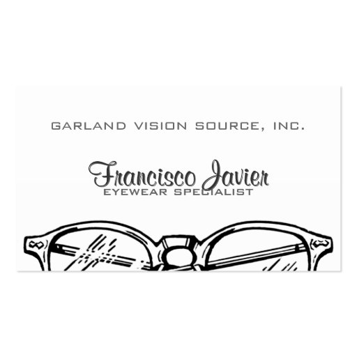 Spectacles Eyewear Optical Vision Business Cards (front side)