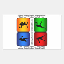 Spectacular Basketball Rectangle Stickers