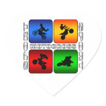 Spectacular Motocross Heart Sticker