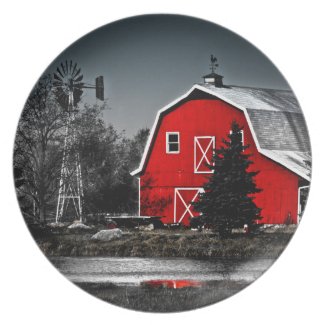 Spectacular Red Barn Plate