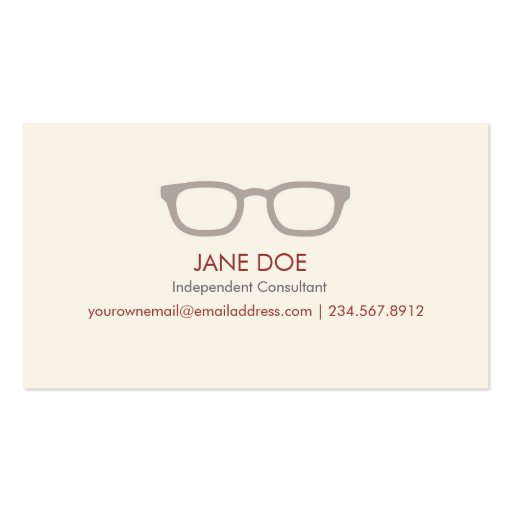 Spectacular Spectacles Business Card (back side)