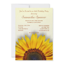 Spectacular Sunflower Birthday Invitation