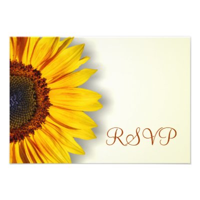 Spectacular Sunflower RSVP Card Custom Announcement