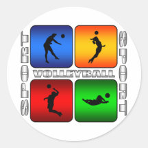 Spectacular Volleyball Round Sticker