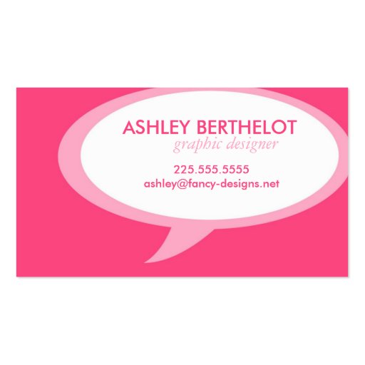 Speech Bubble Business Card (front side)