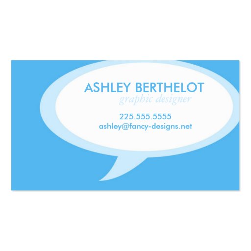Speech Bubble Business Card Templates (front side)