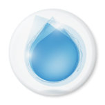 speech bubble from blue water drop magnet