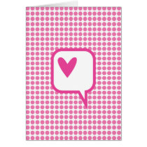 speech bubble heart on pink dots cards