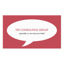 Speech bubble red creative network professional business cards