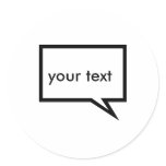 Speech bubble round stickers