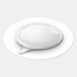 Speech bubble white and glossy oval sticker