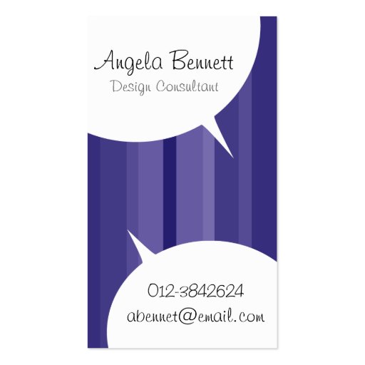 Speech Bubbles Violet Business Card (front side)