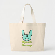 Speech Bunny in blue Canvas Bags