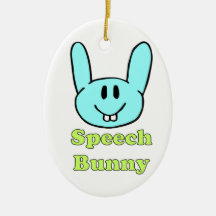 Speech Bunny in blue Ornaments
