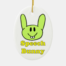 Speech Bunny in green Ornament
