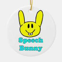 Speech Bunny in yellow Christmas Ornaments
